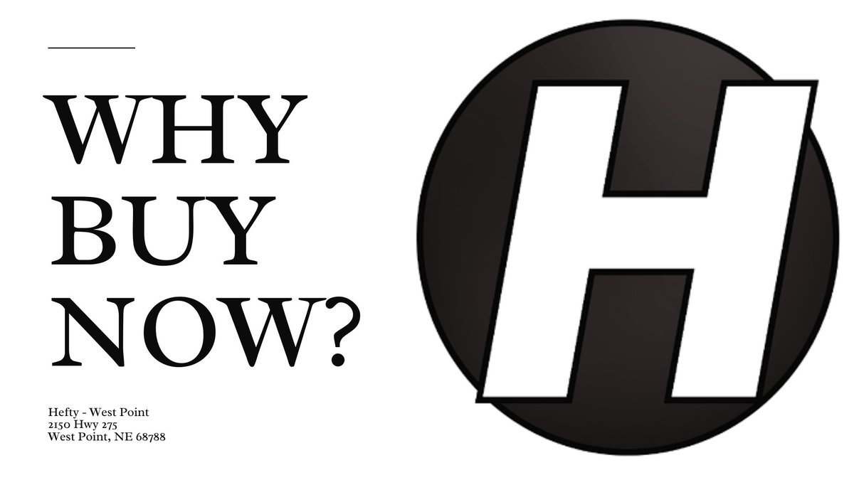HeftyWestPoint's tweet photo. WHY BUY NOW? Our lowest prices of the season are coming to a close. We encourage everyone to prepay today to save money on all of your seed and chemical! Call our office at 402-372-9900, and see how we can help you! #heftyseed #prepay https://t.co/kur1hBayhq