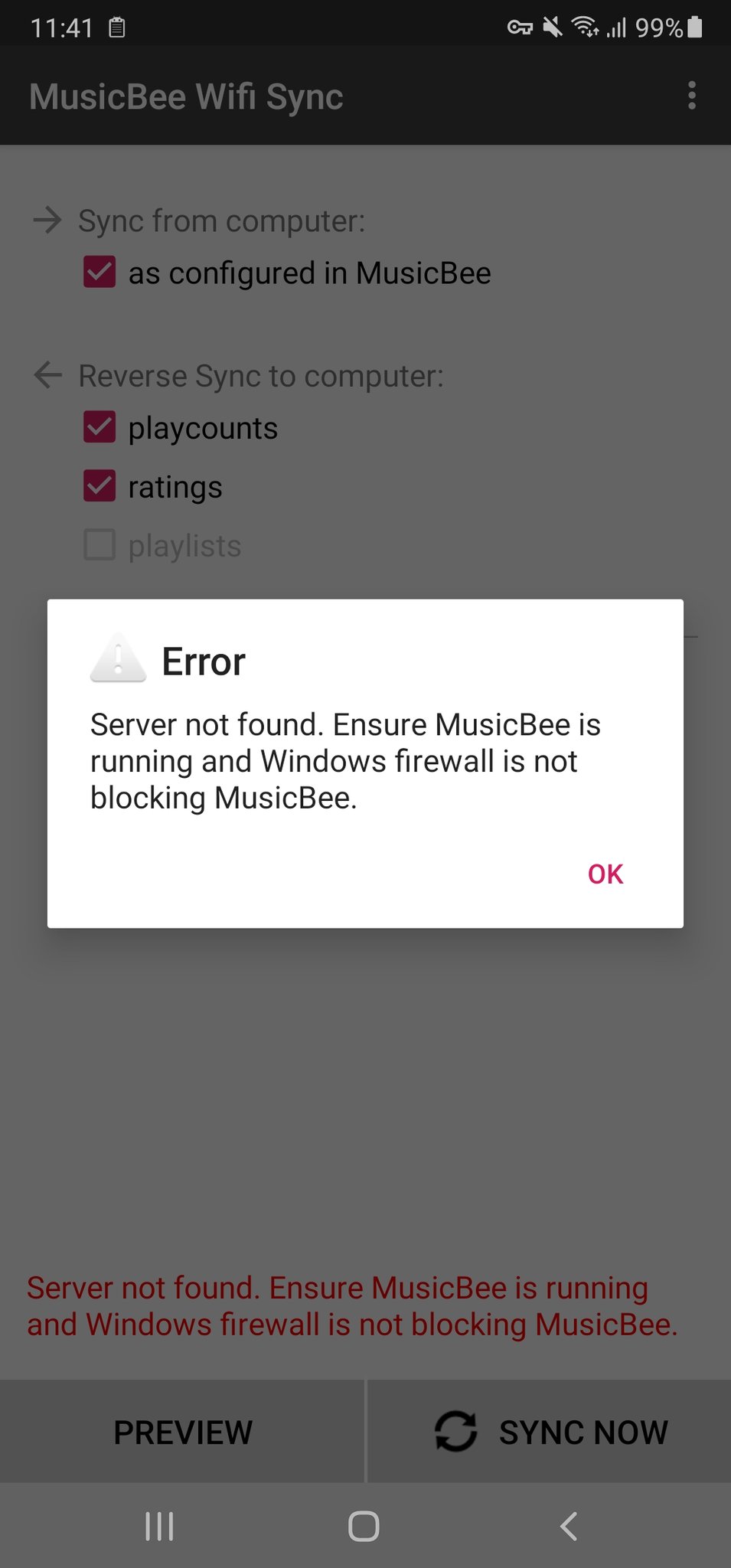 ぞうきん On Twitter Musicbee Wifi Syncが最近エラー吐いて同期できないんだけど何と干渉してるんだろう もしかして本体のアプデに追いついてないのか 最近アプデしたっけ