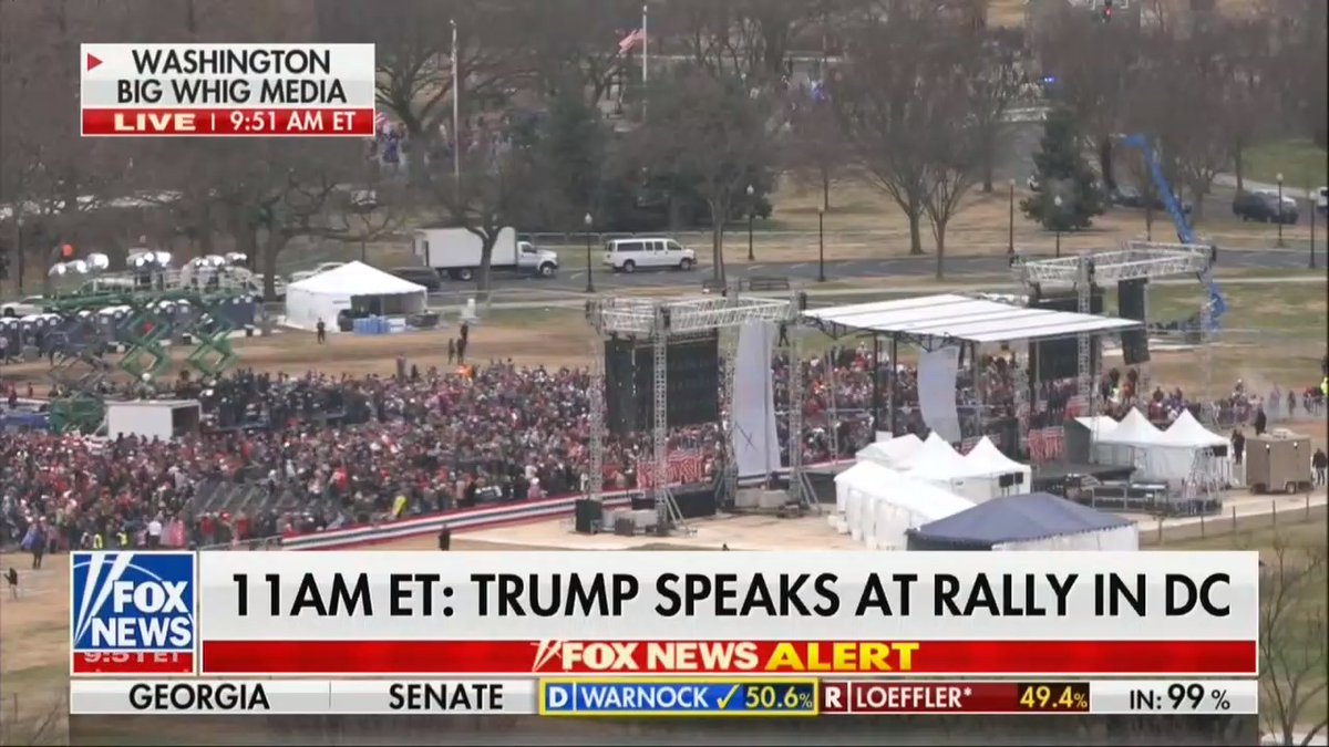 it's early but the turnout for the Trump rally doesn't look amazing