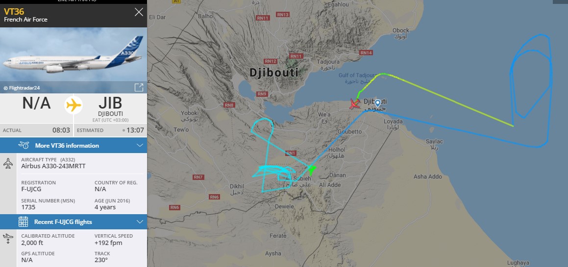 Laurent_Le_Bloa's tweet photo. French AF tanker KC135 #FAF4012 from Istres #France along #Libya coasts
French AF Tanker A330-243MRTT #VT36 in mission over #Djibouti
#UK #RAF A330-243MRTT #RRR9412 from Athen #Greece over Red Sea between #Erytrea & #Yemen and return
@RAbdiAnalyst
@Abdi678
@maleshov https://t.co/7Vw9GW4qXD