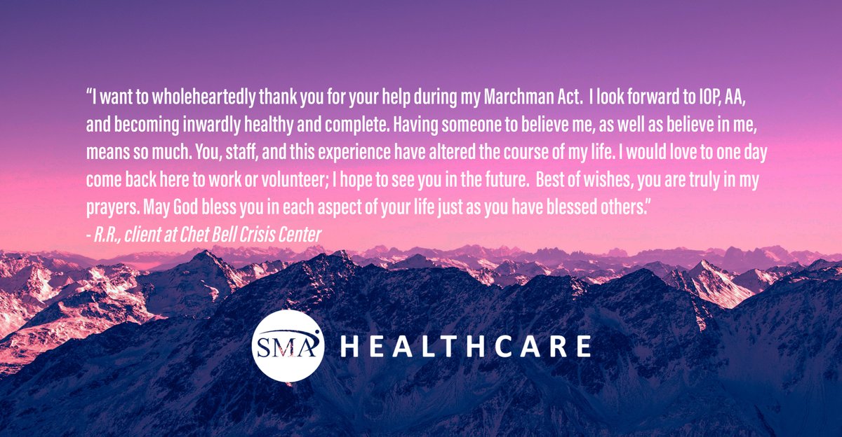 SMAHealthcare's tweet photo. This client was positively impacted by the staff at the Chet Bell Crisis Center. This is another example of our staff going above and beyond to transform lives through hope and healing. #theSMAWay #transforminglives https://t.co/3XhoTcI5vm