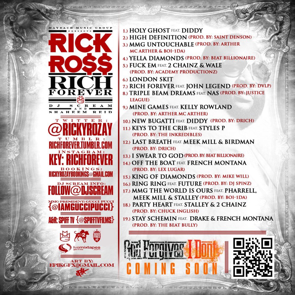 1DJFirstClass's tweet photo. 9 Years Ago Today, Rick Ross Dropped His Second Mixtape โRich Foreverโ ๐ฐ๐ฐ https://t.co/u4BcKmo9RU