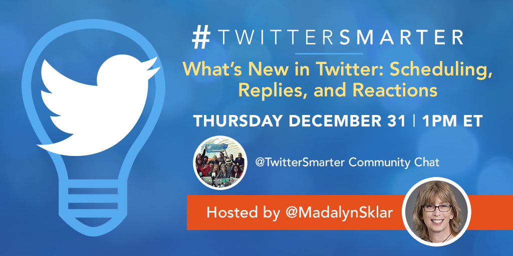 What’s New in Twitter: Scheduling, Replies, and Reactions bit.ly/3rZZkNa <a href="/MadalynSklar/">Madalyn Sklar</a> #TwitterSmarter