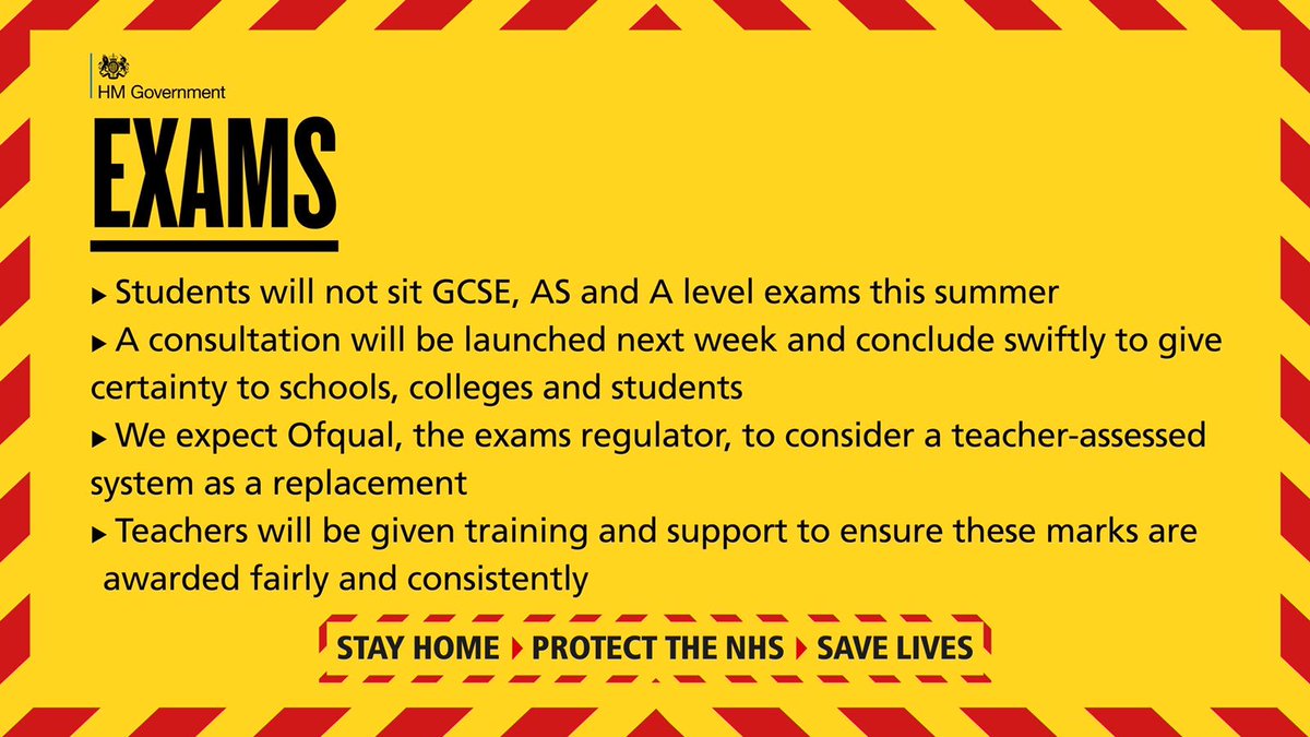We have announced the next steps on alternative arrangements for GCSE, AS and A level exams.We will put our trust in teachers, not algorithms.