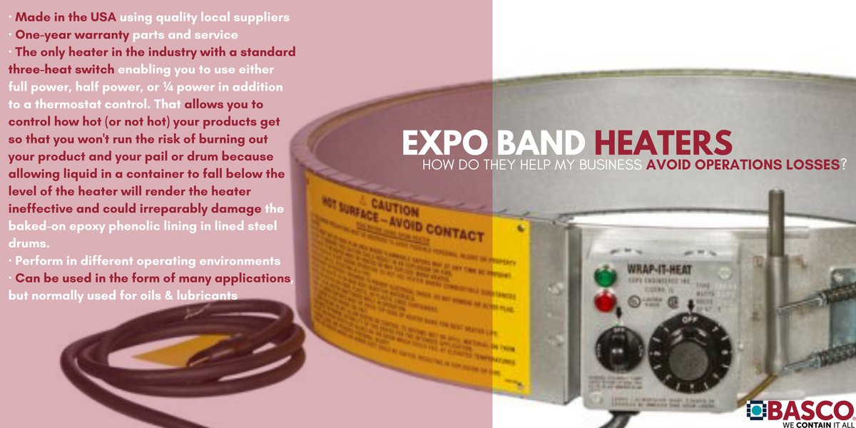 If you can't stand the heat, meet EXPO ENGINEERED: the only heater in the industry with a standard three-heat switch to control &amp; maintain safe temperature for your products.  Now 15% OFF. bascousa.com/blog/if-you-ca…...
#basco #bandheaters #tempco #expo #industrial #processing