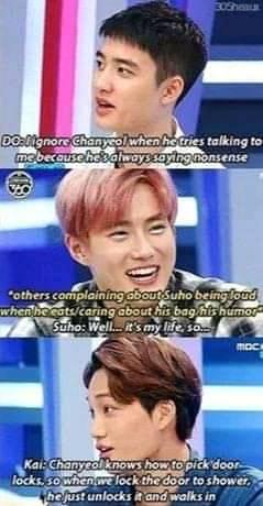 EXO Roasting and Exposing Each Other:  @weareoneEXO