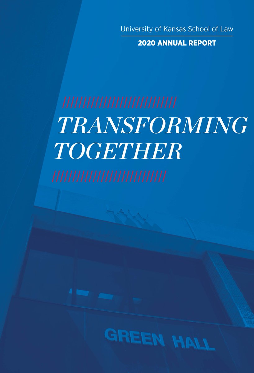 In fiscal year 2020, KU Law raised $6.2 million from generous donors in support of future KU lawyers who will solve problems, lead with integrity and serve their communities. Thank you for helping KU Law reach new heights.

Read the 2020 annual report. ⬇️
rebrand.ly/2020_annual_re…