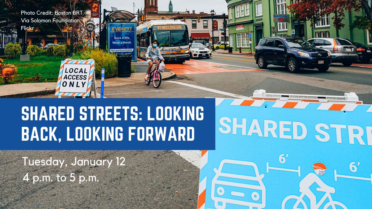 In 2020, cities and towns throughout MA reimagined their public spaces, streets, and sidewalks. Join MAPC, <a href="/MassDOT/">Mass. Transportation</a>, and the Solomon Foundation on Jan. 12 from 4-5PM for a panel discussion and Q&amp;A on #SharedStreets.

More info: conta.cc/3bd8Rus