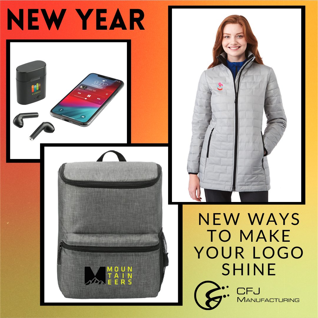 CFJMFG's tweet image. Get 2021 off to a great start with promotional products and apparel.