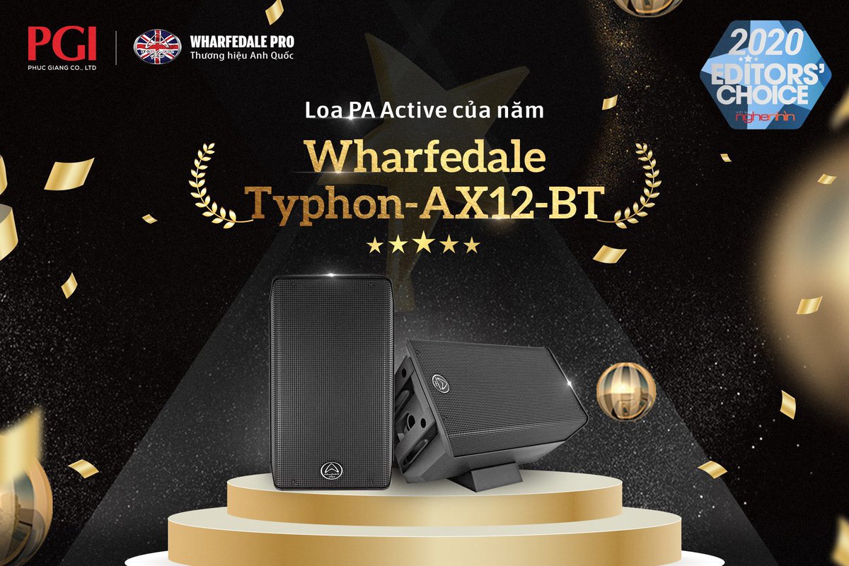 WharfedalePro's tweet photo. Typhon-AX12-BT wins the Editors’ Choice awards for best PA Active Loudspeaker of the year from the expert media in Vietnam !! #wharfedalepro #awardwinning #livesound #activepa https://t.co/fbtmEwqac9
