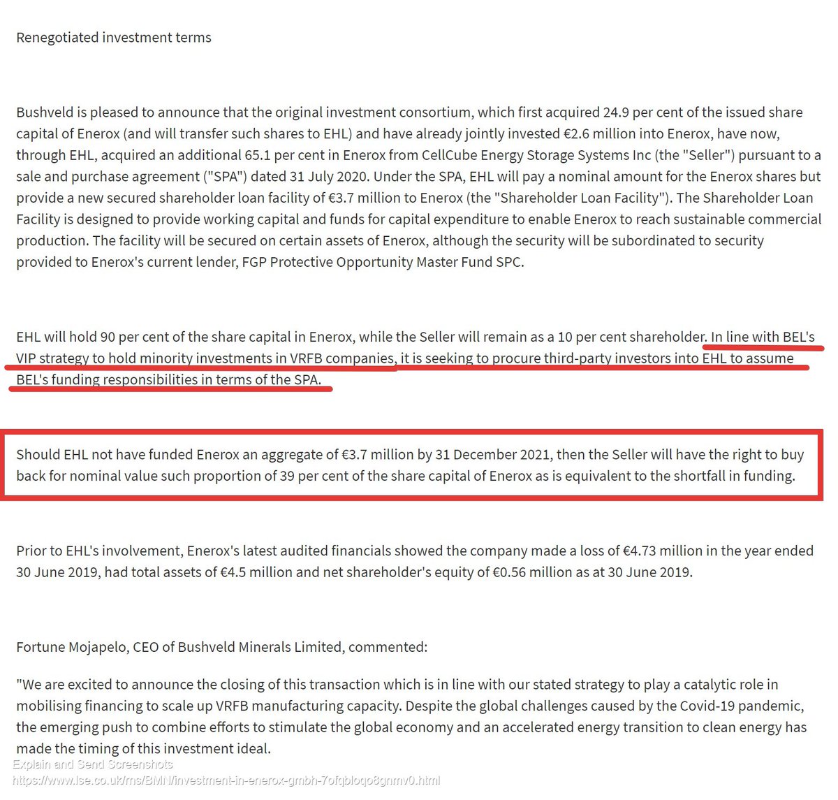1/7Whilst i like the ambitious nature of your thesis  @MylesMcNulty, the latest  #BMN update on Enerox (3rd Aug 2020) does not support such a move.There the talk remained about holding a "minority interest" in EHL, which owns 90% of Enerox. https://twitter.com/MylesMcNulty/status/1346831415674068995?s=20