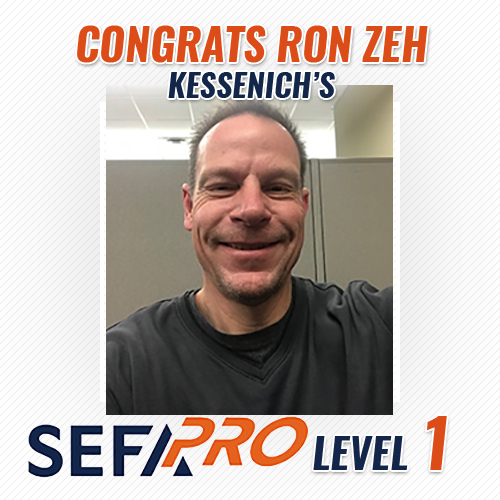 SEFA_LLC's tweet photo. Congratulations to Ron Zeh from Kessenich's, #SEFAPro Level 1! https://t.co/5kameICjkx