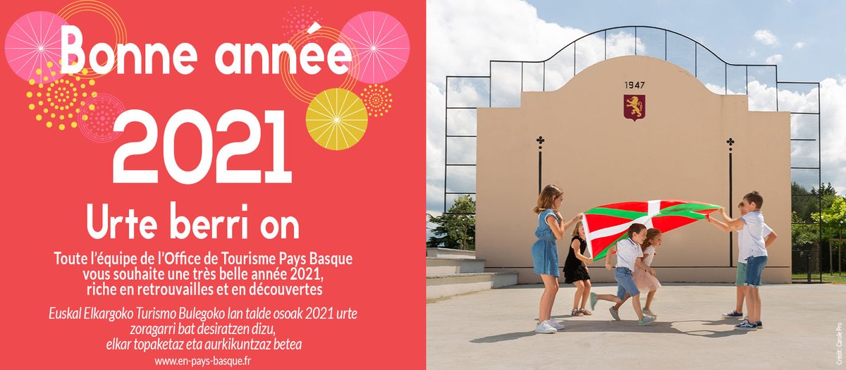 OT_PaysBasque's tweet image. Toute l'équipe de l'Office de Tourisme Pays Basque vous souhaite une très belle année 2021, riche en retrouvailles et en découvertes 💚🎆