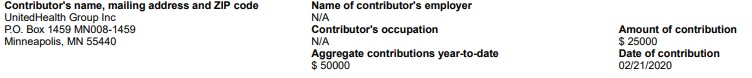 UnitedHealth ( @UHC): $50,000