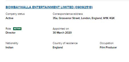 Now here is the surprise. He is appointed as a director in almost 20 companies and as per data his occupation is movie producer! But you won’t find any such person in bollywood as a producer or director!