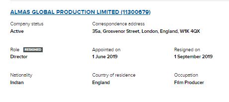 Now here is the surprise. He is appointed as a director in almost 20 companies and as per data his occupation is movie producer! But you won’t find any such person in bollywood as a producer or director!