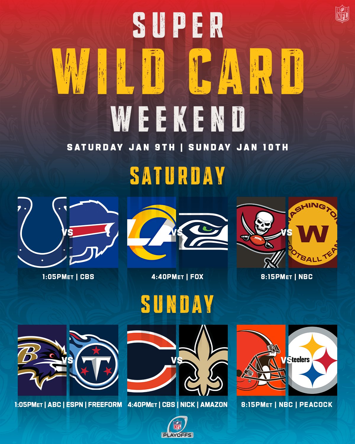 NFL on X: 'Is it #SuperWildCard Weekend yet?! ⏳