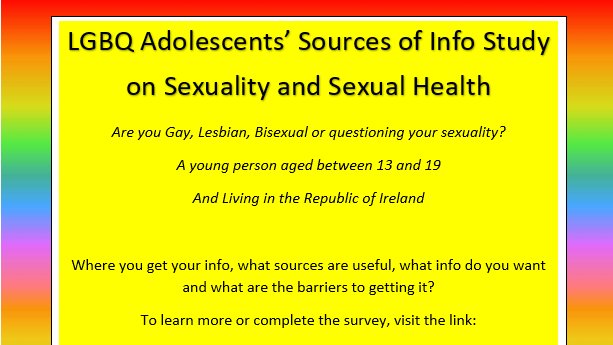 Research study seeking LGBQ young people (aged 13-19) - where do you get your information on sexuality and sexual health? surveymonkey.com/r/LGBQinformat…