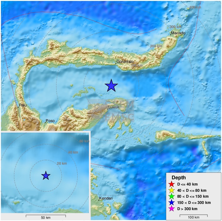 LastQuake's tweet photo. Felt #earthquake (#gempa) M5.9 strikes 83 km S of #Gorontalo (#Indonesia) 10 min ago. Please report to: https://t.co/Up4CDS9PpU https://t.co/pxUO6aq6hV