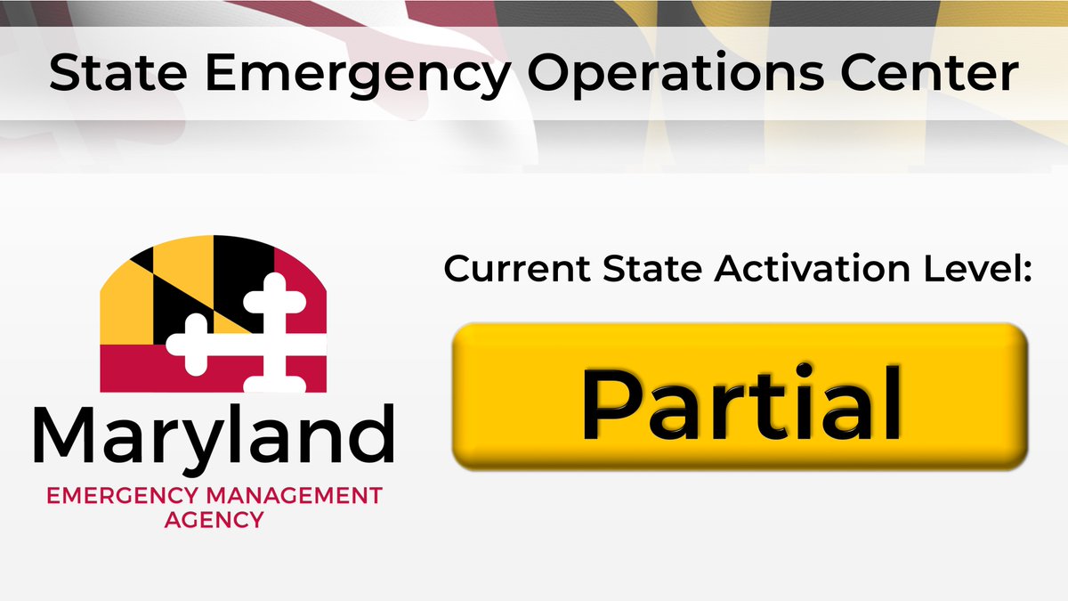 MDMEMA's tweet image. MEMA has raised the State Activation Level (SAL) to PARTIAL as of 3:30 p.m. today in response to the ongoing events in Washington, D.C.
