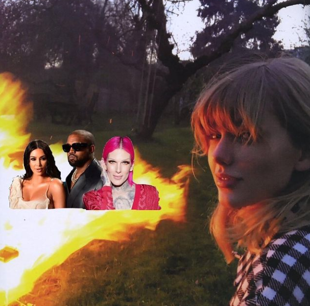 saraahoe's tweet photo. Taylor Swift watching all the jeffree star and kanye west drama https://t.co/Dus20eWvYt