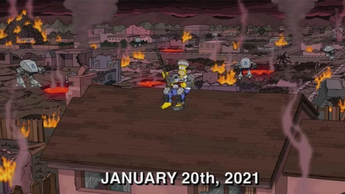 olimaitlandd's tweet photo. That Simpsons prediction for the start of 2021 and there's this rn, I'm no conspiracy theorist but yeh https://t.co/D7wMlQPf8h
