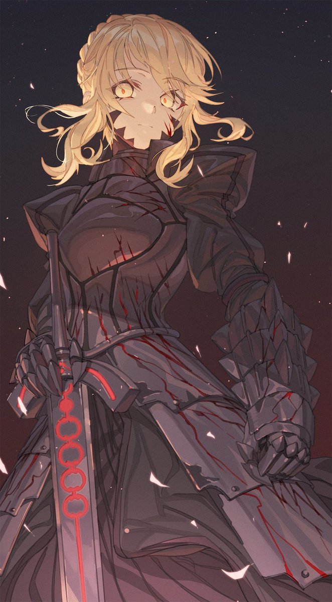 Fate - Saber (spoilers)You should read the thread below 1st for her backgroundSaber from Zero to Stay Night (Fate, Unlimited Blade Works, Heaven's Feel) is probably one of the more unique characters in the medium, regardless of how many creators try to copy her face aesthetic.  https://twitter.com/NicholasKatsik2/status/1346488009131225088