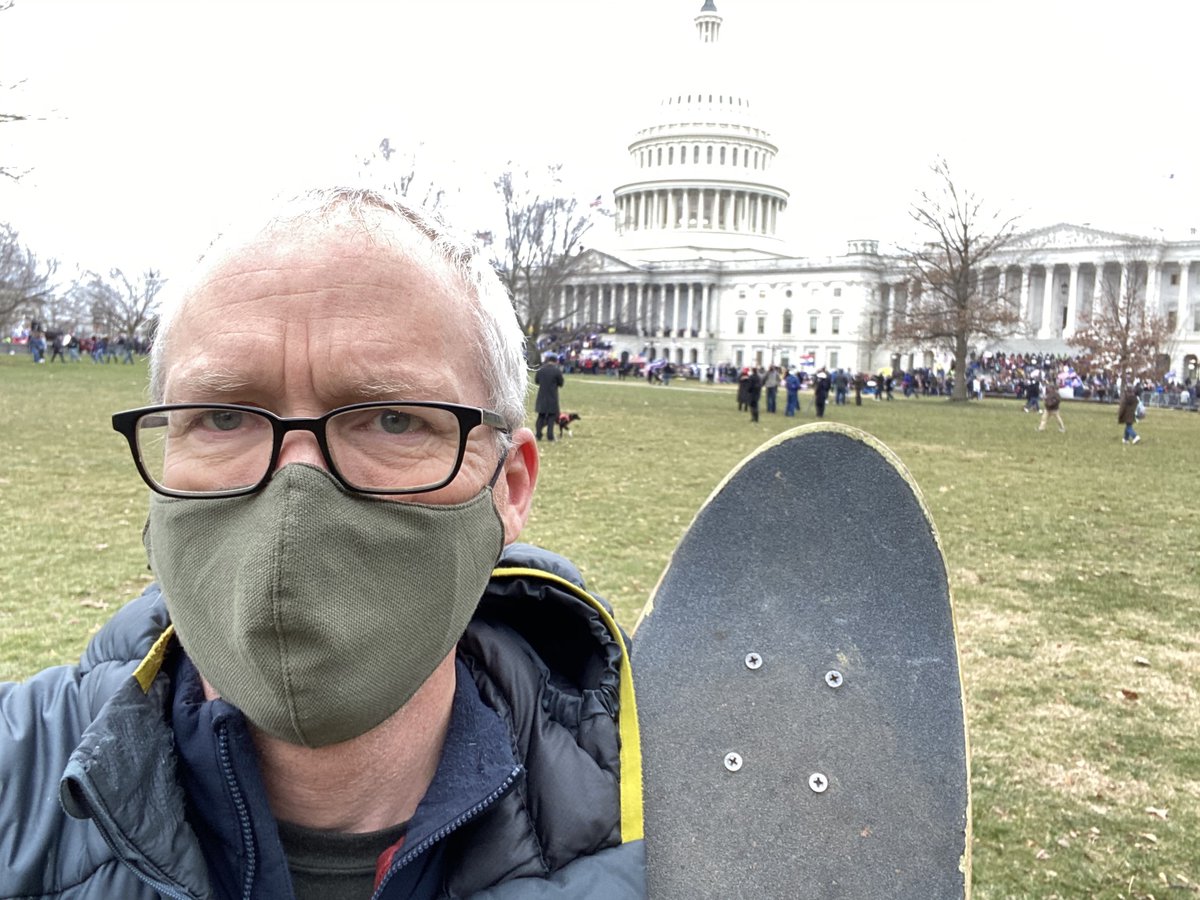 Helmus's tweet photo. The conflict researcher in me could not help but go visit the  #USCapital.  I feel that the skateboard and I do not fit in well. https://t.co/PMjeVCk3JI