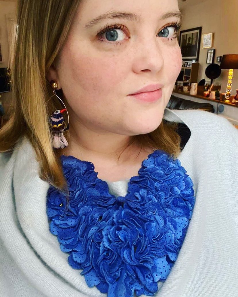 We have a lot of love for our Luna leather Necklace. A gorgeous textured piece that brightens up any outfit. The gorgeous @cuppatealove wearing hers on Monday to get the week off to a good start! How could you not have a great day in this electric blue dream 💭