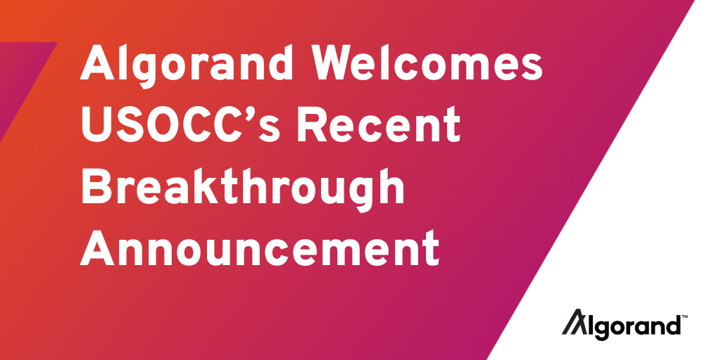 Algorand's tweet photo. This week, the @USOCC took an important step in opening the door for advances in global payments. Our COO @wsford shares his thoughts on their new guidance and how Algorand’s technology supports this evolution 👉 https://t.co/nE6sc6VJlF https://t.co/Q7dHSPVqUQ