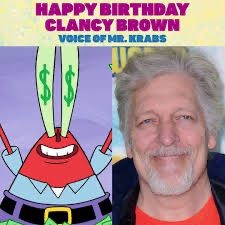 Happy Birthday to Clancy Brown the voice of Eugene Harold Krabs! 62 years old and he still is cheap! 