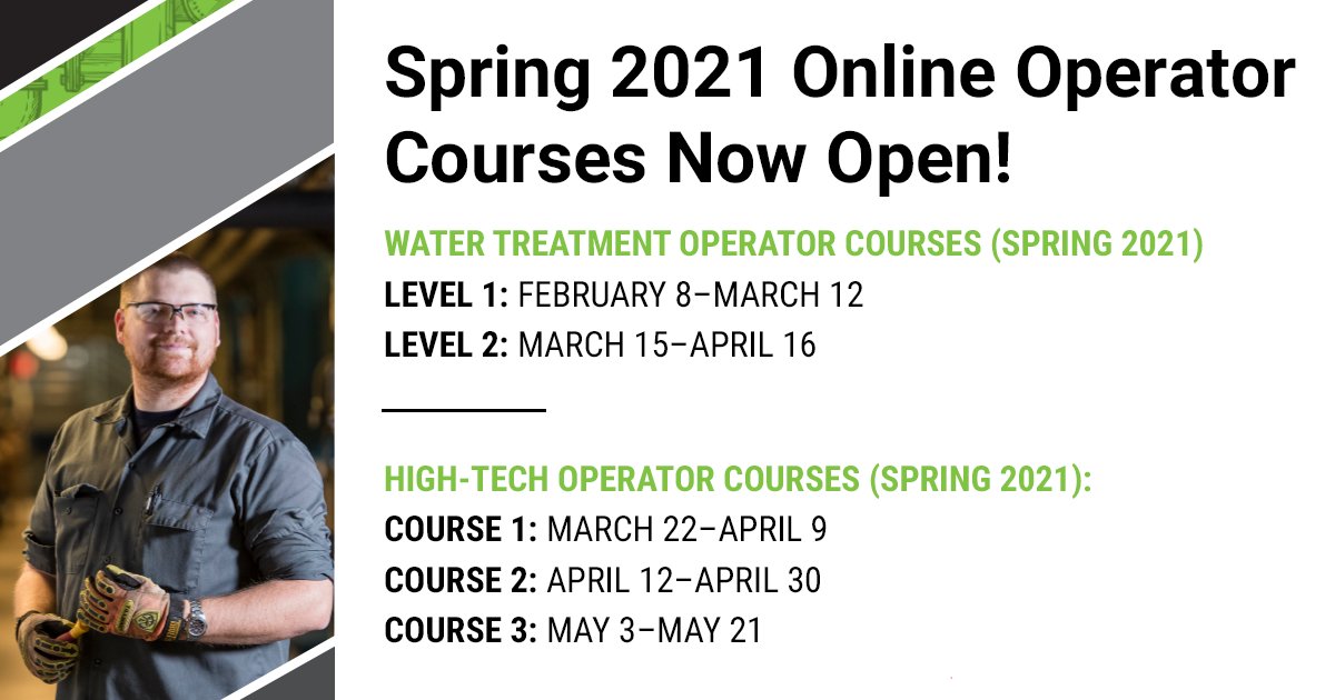 awwa's tweet photo. Join our brand new line up of AWWA instructor-led online courses. All 2021 water treatment and high-tech operator courses include updated technical content and improved course functionality. Register today: https://t.co/ZyAI0VzQlT #WaterNeedsOperators https://t.co/TC3SYTvmZl