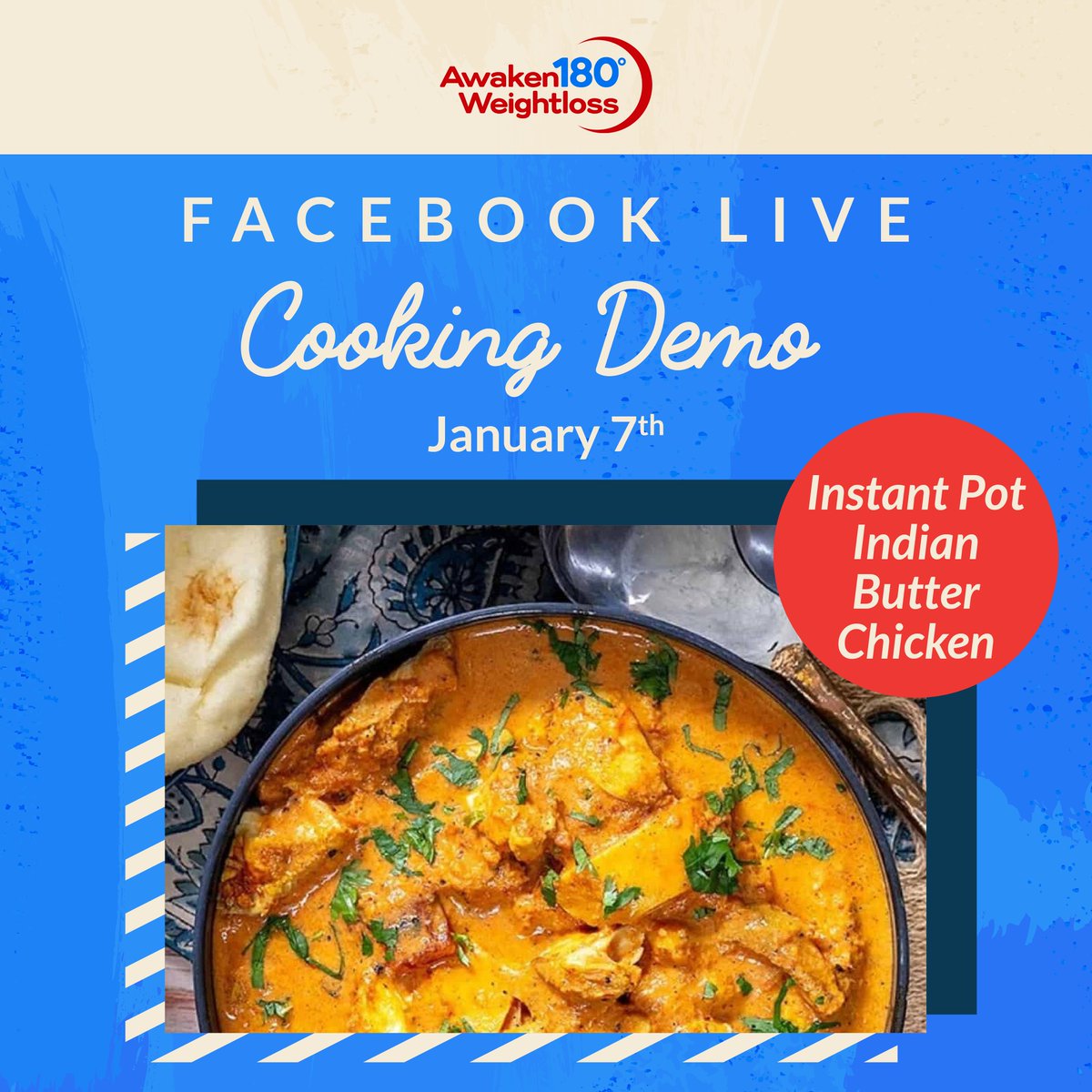 Awaken180's tweet photo. This recipe is another example of a restaurant-worthy meal that you can make in your own kitchen. 👏 ⁣
⁣
Tune in this Thursday when we show you how to make Instant Pot Indian Butter Chicken!

Full maintenance recipe: https://t.co/Wn640fUuNg

#AwakenApproved #CookWithAwaken180 https://t.co/KyyIwiaRuT