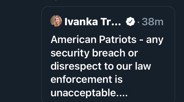 Ivanka Trump has now deleted her tweet calling the rioters ‘patriots’.

Trump is REFUSING to tell them to leave the Capitol building.

This is literally treason.

Invoke the #25thAmendment amendment and REMOVE HIM now 

#ThisIsACoup