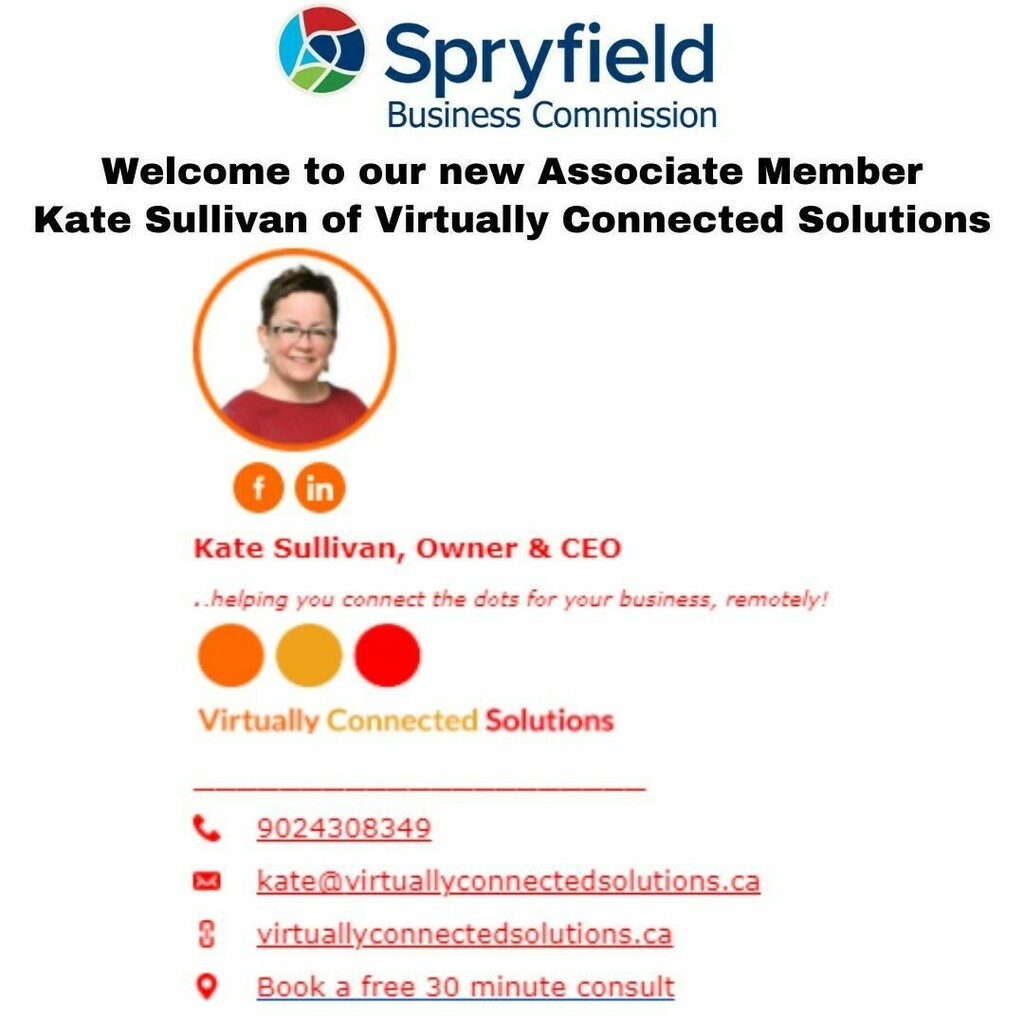 SBCHFX's tweet photo. Welcome new Associate Member Kate Sullivan of Virtually Connected Solutions, an online business management and virtual assistant business.

Kate provides administrative, creative, and technical support services to online or brick and mortar business owne… https://t.co/mfJ1CvYiJc https://t.co/r1n2RZutAB
