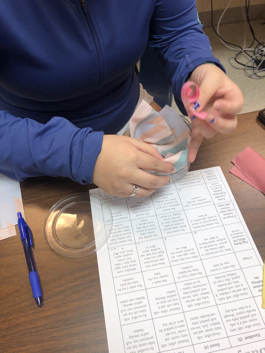 MSprayberry_FCS's tweet photo. Making clothes and carriers for our egg babies! #humangrowthanddevelopment #CTE #tivybest @Kerrville_CTE https://t.co/0fO4MUCBdj