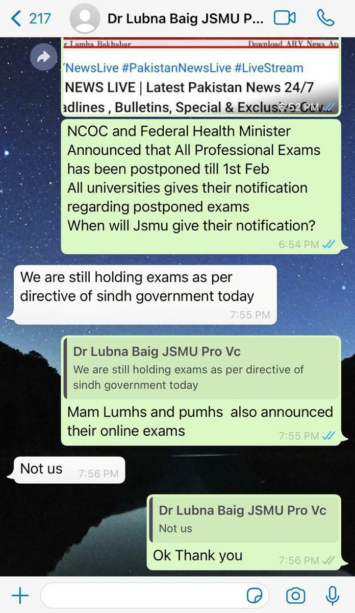 iSameerShah's tweet photo. JSMU conducting physical exams as per schedule.Where is the law?Covid has the highest + ratio in Khi while in all the other cities the profs are delayed&amp;but in Khi its going as per the schedule.We r in extreme anxiety b/c JSMU isn't interested to notify us
#DelaySindhMedicalExams https://t.co/67LJMUChdh