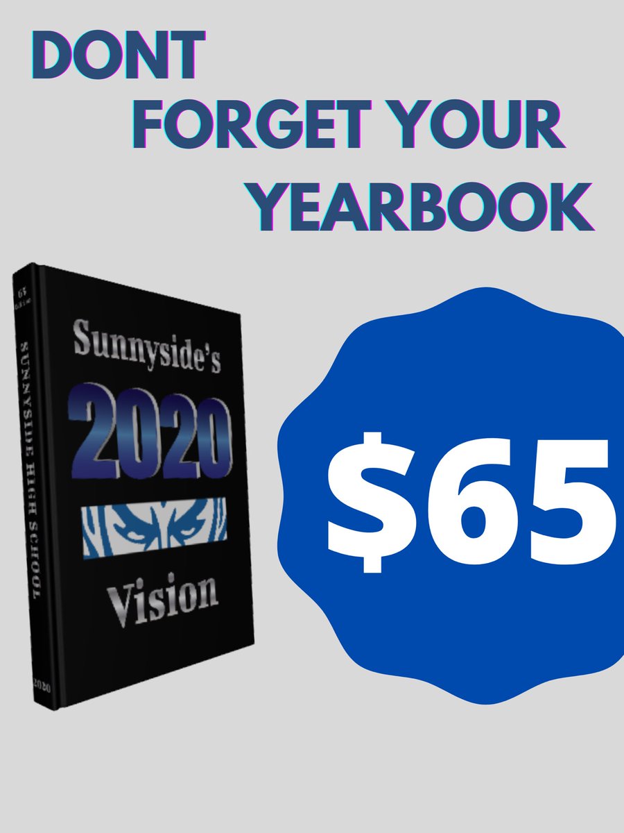 Students don’t forget to purchase your yearbook today in the bookstore. Copies are limited and prices will increase at the end of the month. Get your now while supplies last