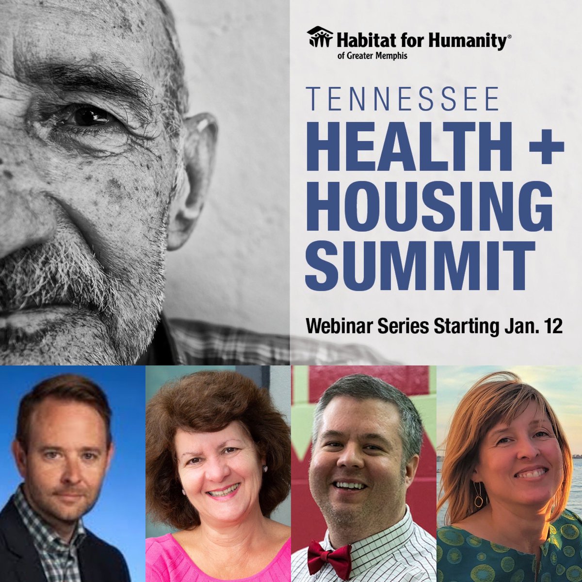 memphishabitat's tweet photo. 🚨📣 Don’t miss the TN Health + Housing Summit! 📣🚨

Session #4 on Thu., Jan. 21 features speakers from
@TNDeptofHealth
@HousingGulf
@UMNews
@LeadingAge

Click the link for more info &amp; register today!
https://t.co/C443ADAuk2 https://t.co/ygtTvdm7zh