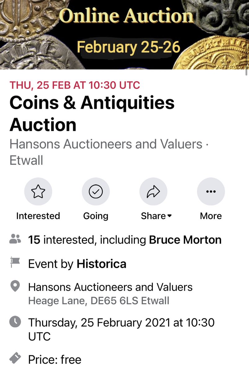 Historica coins and Antiquities auction coming up on February 25th &amp; 26th.