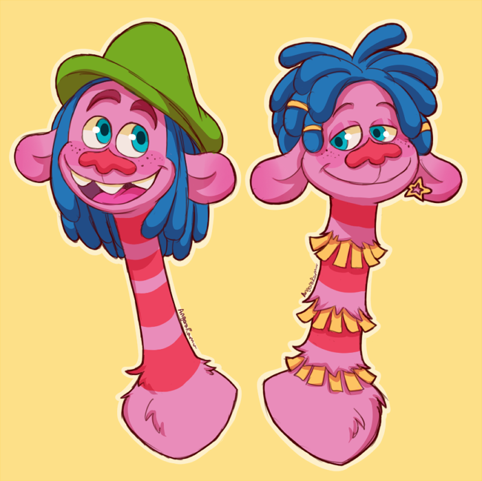 AngoraRam's tweet image. Some funk trolls I drew last year!

#twt #trollsworldtour #dreamworkstrolls