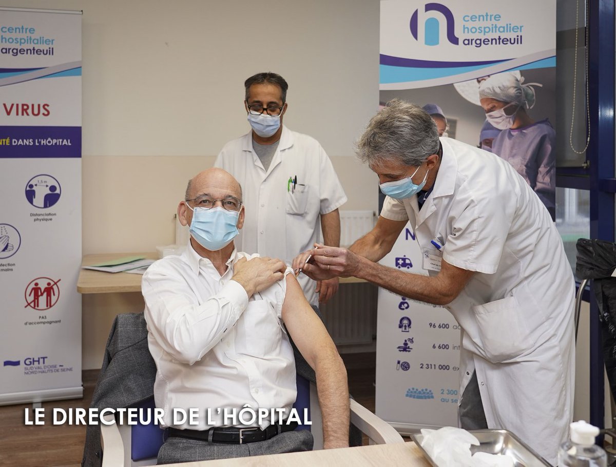 CH_Argenteuil's tweet photo. Lancement de la campagne de #vaccination contre la #Covid19, à l'Hôpital d'Argenteuil.
Les membres de la cellule de crise ont donné l'exemple ce mardi 5 janvier. https://t.co/AGZcGdPs4w