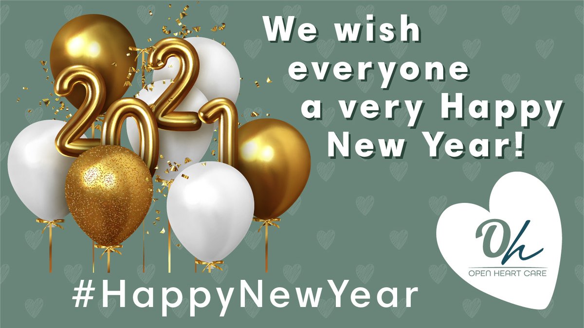 OpenHeartCare_'s tweet photo. May we take this opportunity to wish all our carers, staff and clients a very Happy New Year! Stay safe, protect others and smile... we will get through this together!
#HappyNewYear2021 #HappyNewYear #resolutions2021 #LookingForward #BePositive https://t.co/hyB8OCGeDI