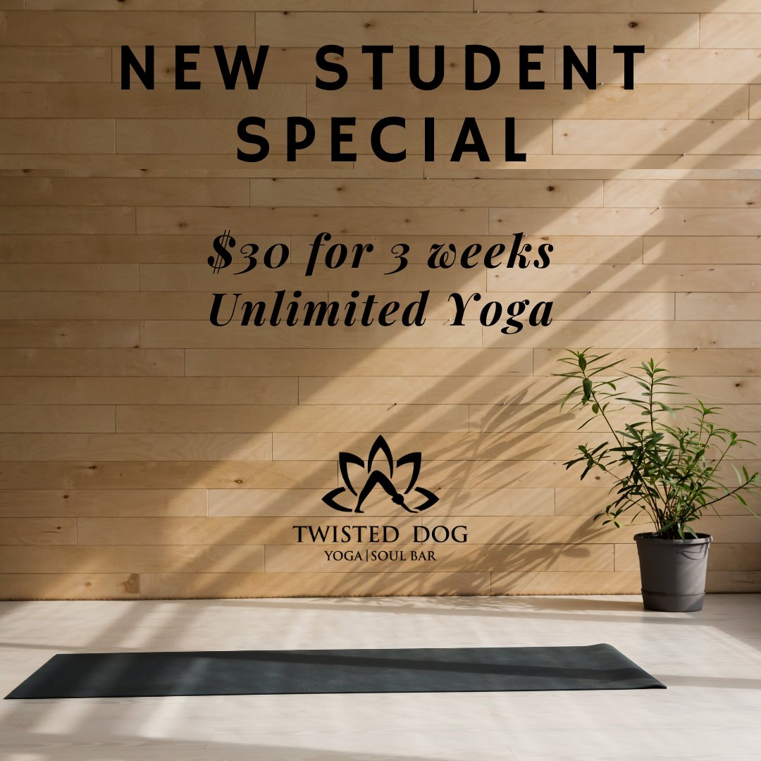 twisteddogyoga's tweet photo. Adios 2020...Let's start 2021 off with some extra love, yoga + self-care! New students: Join TDY for only $30 for 3 weeks of unlimited yoga!  https://t.co/qmnjxoLUqJ https://t.co/NwLC05UBc8