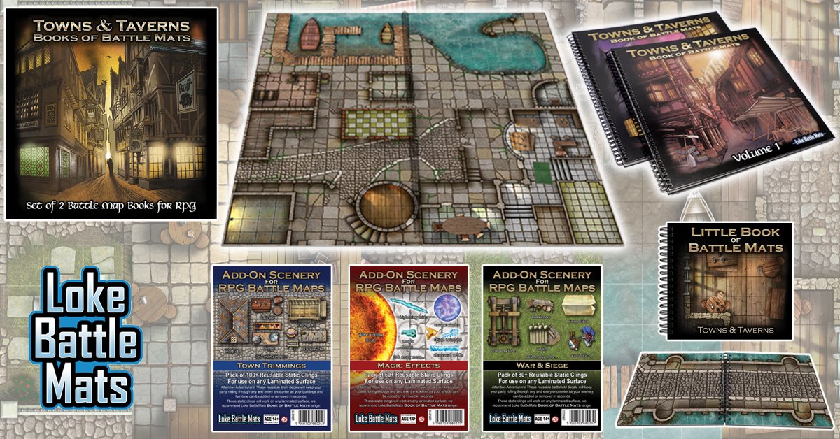 LokeBattleMats @Dragonmeet on X: Lets cheer up January with a Giveaway!  Chance to win Towns & Taverns Battle Map Books before they hit the shops on  Jan 27! One lucky winner wins