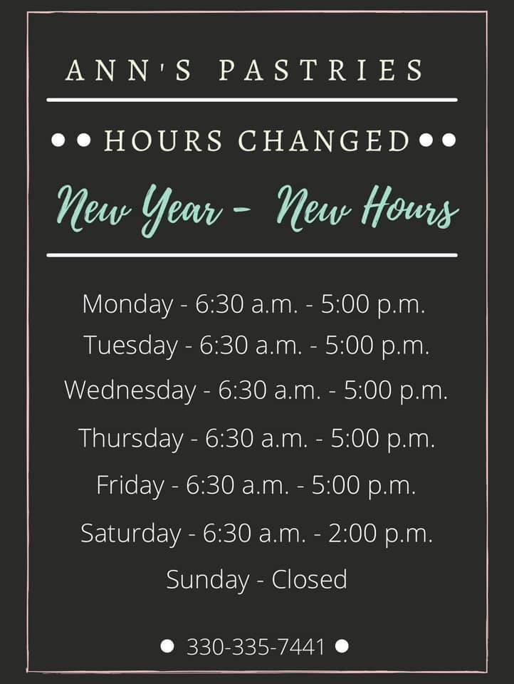 Check out our new store hours 🍩🧁🥧🍪☕️