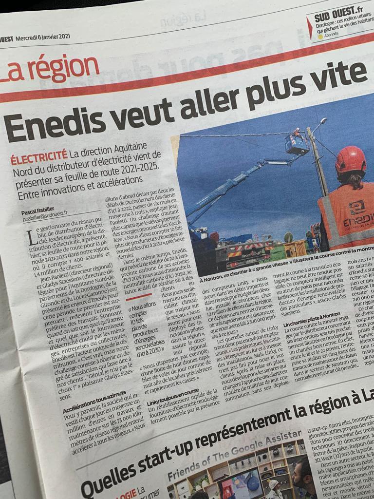 GladysStaessens's tweet photo. Nos enjeux en bonne place dans le journal Sud-Ouest et dans La Tribune. Notre projet d’entreprise enthousiaste la Presse autant que nous. https://t.co/ZwaaVxbL9l