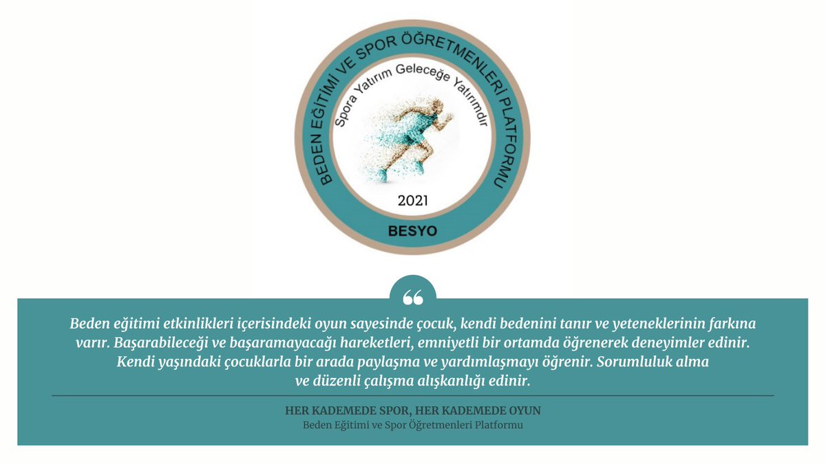 #HerKademedeSpor
#HerKademedeOyun
#HerKademedeBedenEğitimiveSporÖğretmeni 
<a href="/RTErdogan/">Recep Tayyip Erdoğan</a> 
<a href="/ziyaselcuk/">Ziya Selçuk</a> <a href="/kasapoglu/">Dr. Mehmet Kasapoğlu</a> <a href="/omerinan06/">Ömer İNAN</a> <a href="/safran1958/">Mustafa SAFRAN</a> <a href="/saffetsancakli/">Saffet Sancaklı</a> <a href="/alpayozalan35/">Alpay Özalan 🇹🇷</a> <a href="/hamzayerlikaya/">Hamza Yerlikaya 🇹🇷</a>