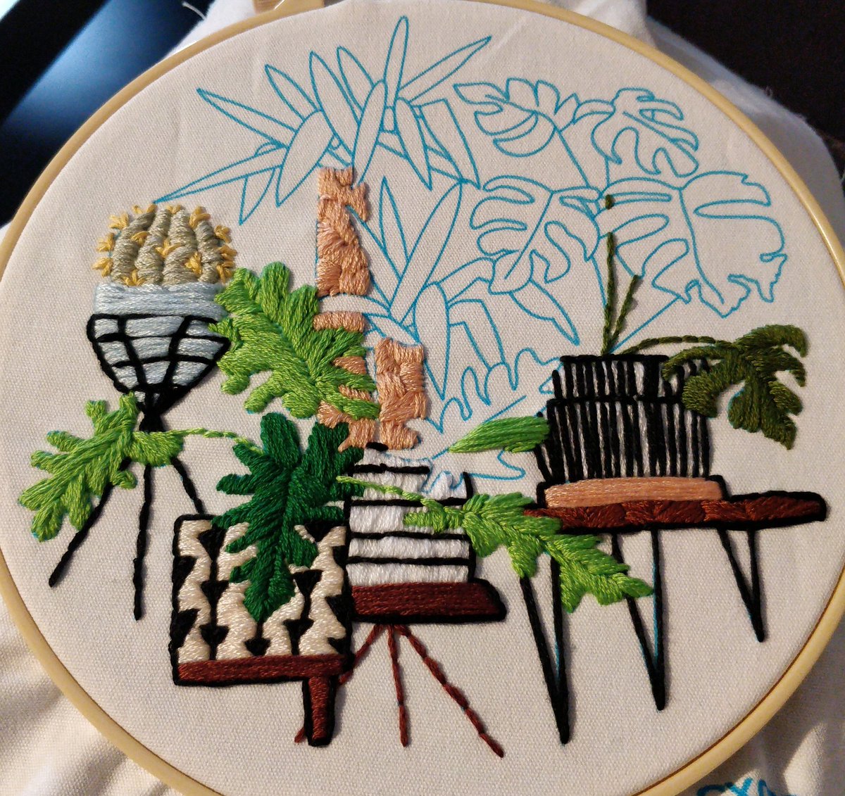 Feeling a little proud of my first #embroidery piece so far ☺️ I have found it very relaxing (minus the pin pricks 😂) and cannot wait for it to be finished #hobby #craft #lockdown #relax