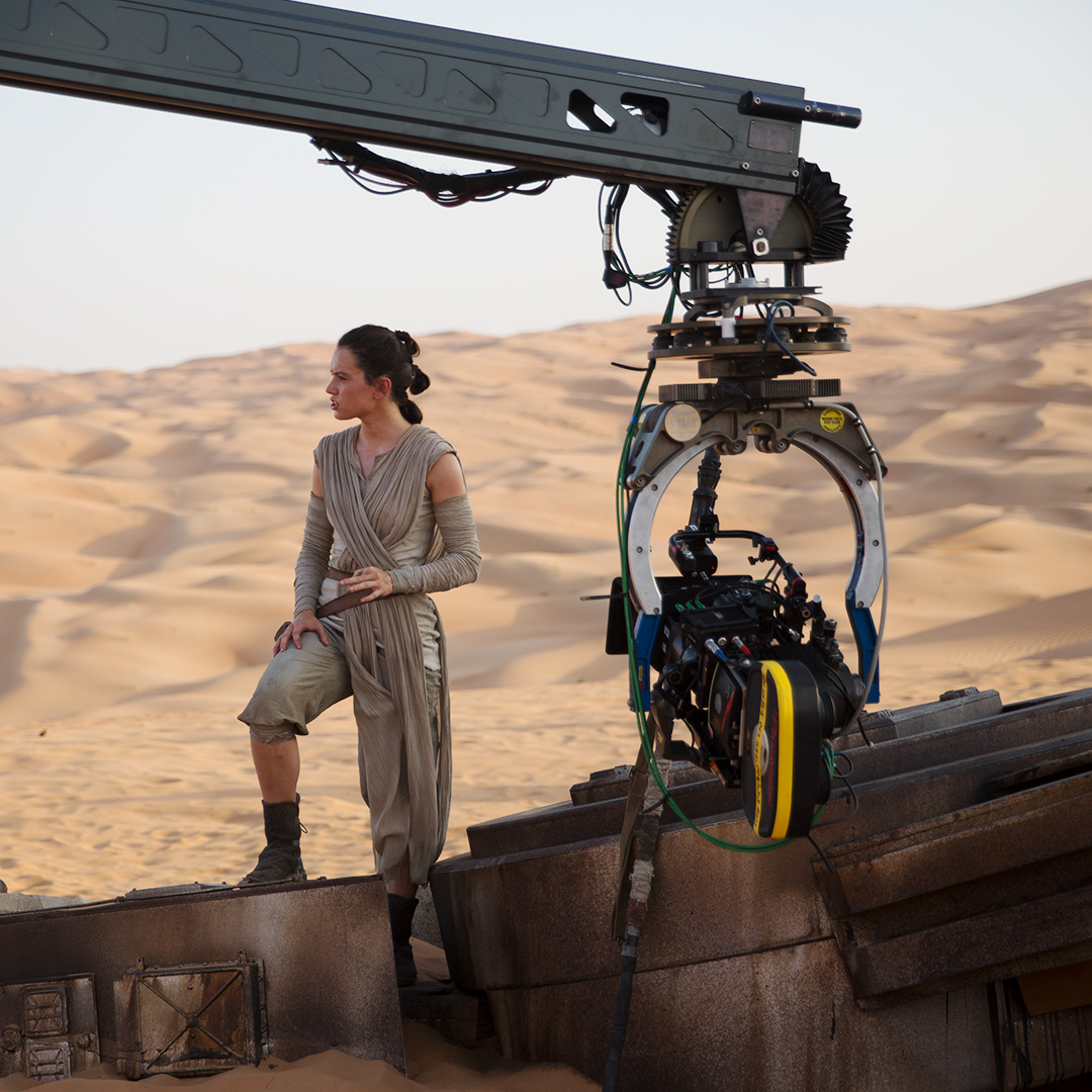 Who wouldn’t want to live in an abandoned AT-AT? Daisy Ridley on the set of #TheForceAwakens in Abu Dhabi.